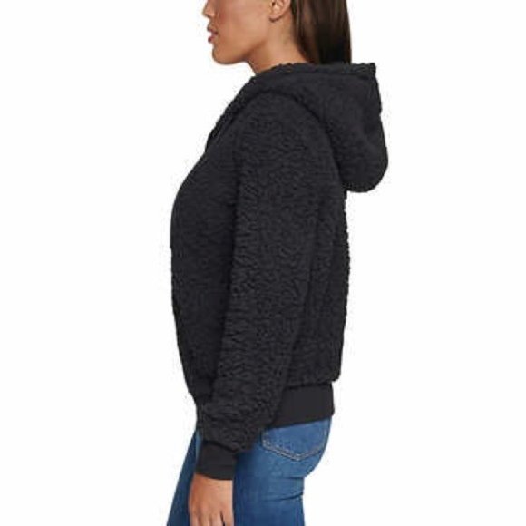 MARC NEW YORK Cozy Full Zip Sherpa Jacket NWT Black - Picture 2 of 4